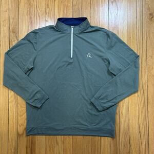 Rhoback 1/4 Zip Golf Pullover Shirt Men’s Large Green Performance Long Sleeve